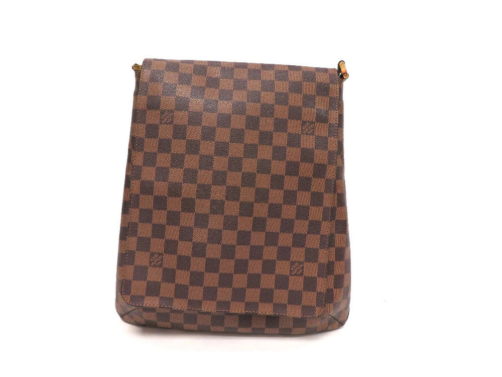 LOUIS VUITTON Shoulder Bag Musette Long Damier Ebene Brown SS